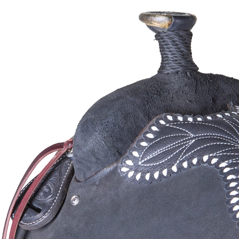 Trent Ward 15in Black Roughout with Rawhide Cantle Team Roper