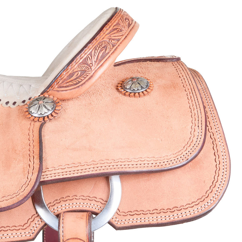 Trent Ward 14.5in Roughout with Tan suede Seat Team Roper