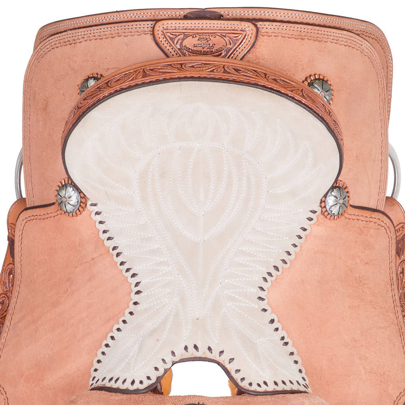 Trent Ward 14.5in Roughout with Tan suede Seat Team Roper