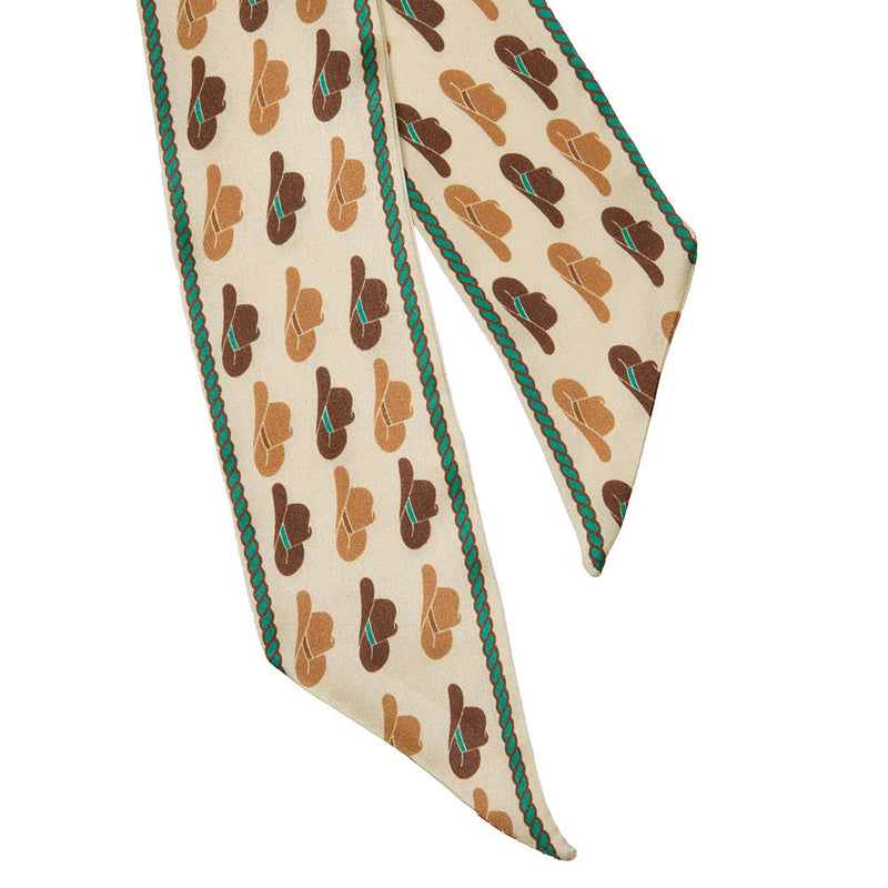 West And Company Cream Cowboy Hat Twilly