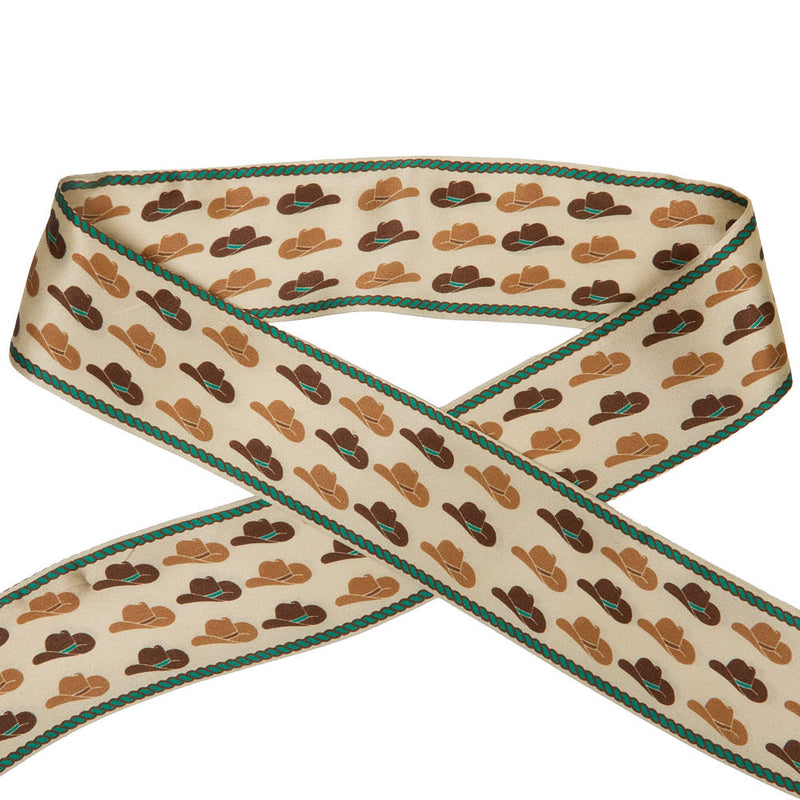 West And Company Cream Cowboy Hat Twilly