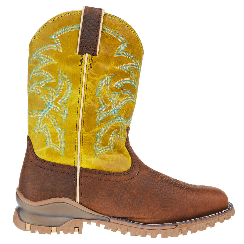 Tony Lama Mens TLX Roustabout Walnut 11 In Brown Top Waterproof Square Steel Toe Boot