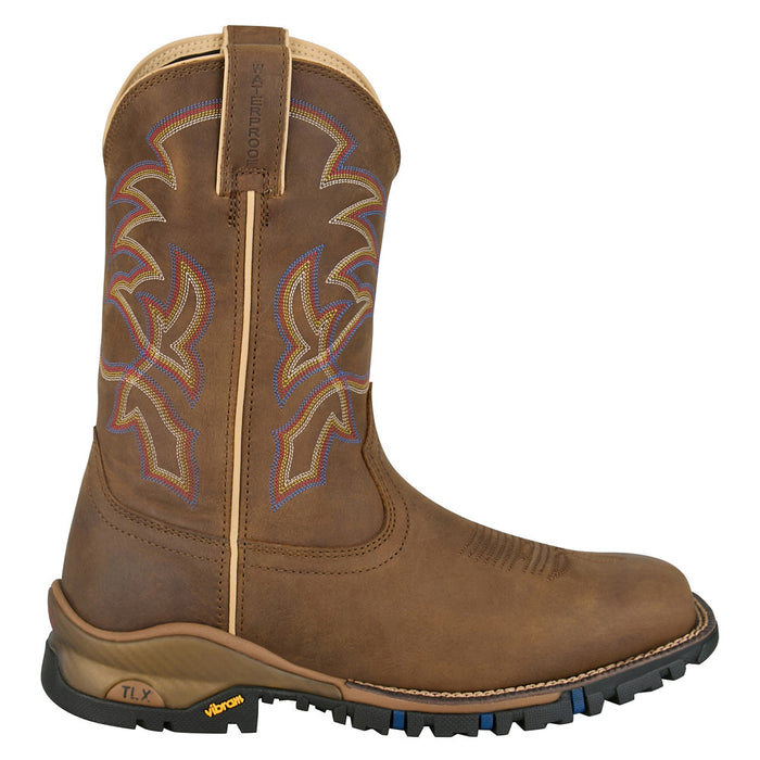 Tony Lama Men's Roustabout Tan 11In Top Wide Square Soft Toe Work Boot