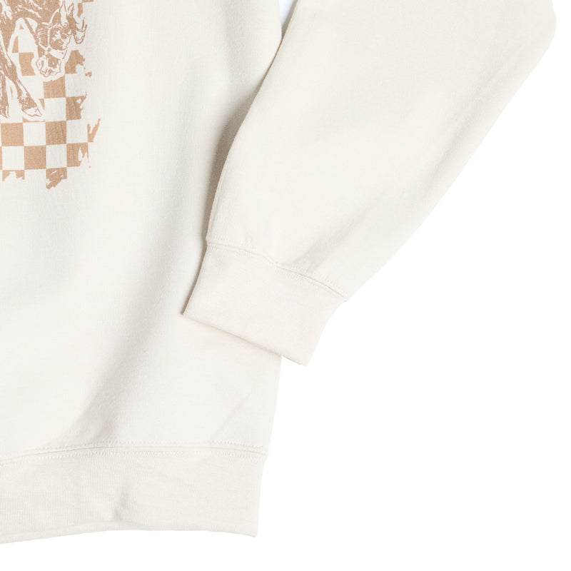 The Whole Herd Women's Checkered Bronc Crewneck Sweatshirt