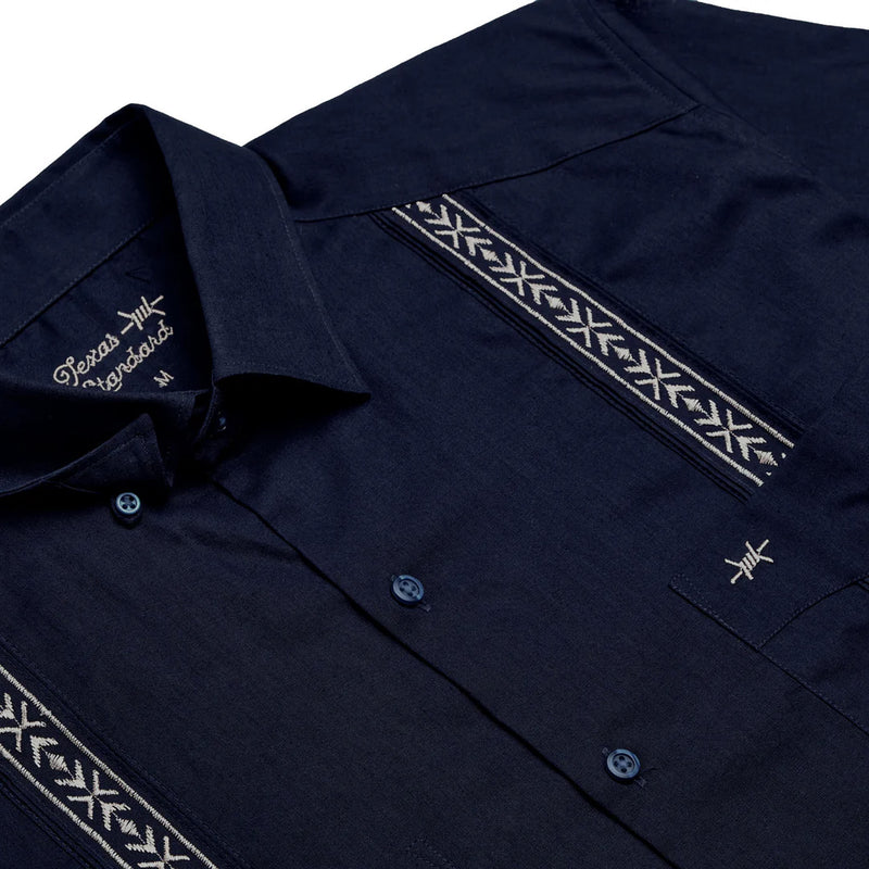Texas Standard Guayabera Libra Blue Shirt