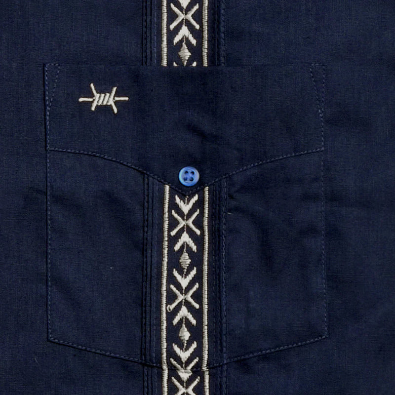 Texas Standard Guayabera Libra Blue Shirt