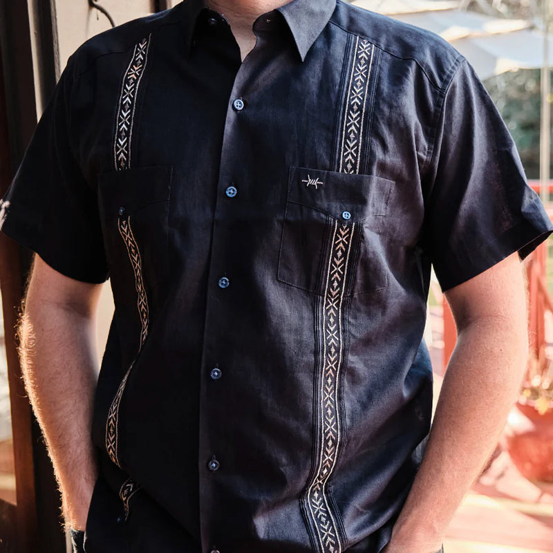 Texas Standard Guayabera Libra Blue Shirt