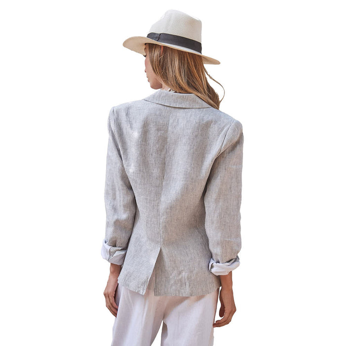 Trend:Notes Women's Light Blue Portside Linen Blazer