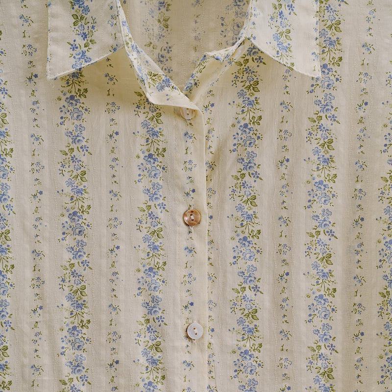 Trend:Notes Women's Cream Blossom Whisper Stripe Blouse