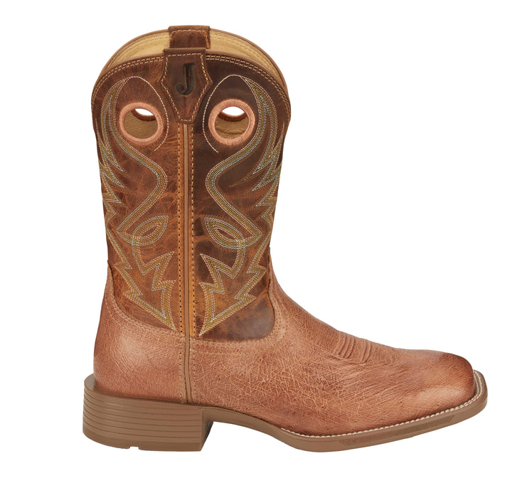 Justin Boot Company Men's Untamed Roswell Orange Tan Smooth Ostrich Orange Goat Top Cowboy Boot