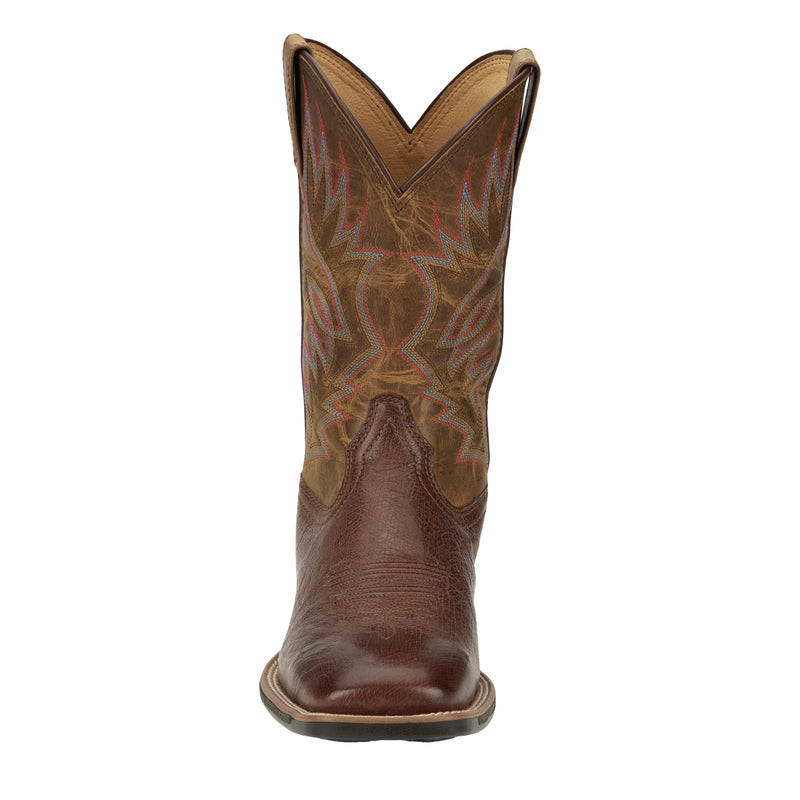 Justin Boot Company Mens Untamed Conroe Green Brown Smooth Ostrich 11In Brown Goat Top Cowboy Boots