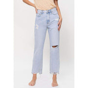 Flying Monkey Womens High Rise Vintage Crop Boyfriend Jean