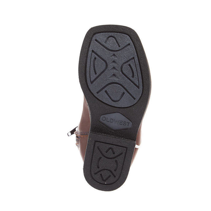 Old West Toddler's Brown Foot and Midnight Blue Shaft Square Toe Boot