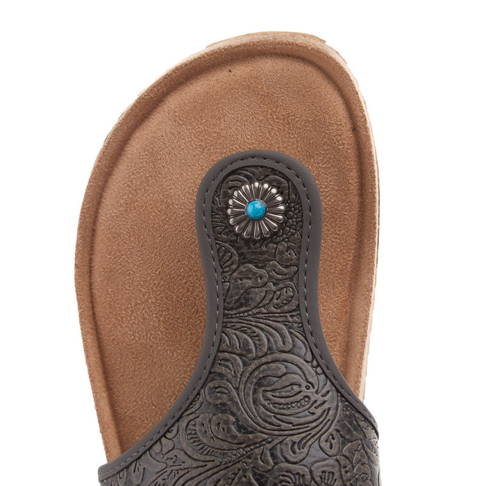 Very G Women's Danni 2 Charcoal Sandals