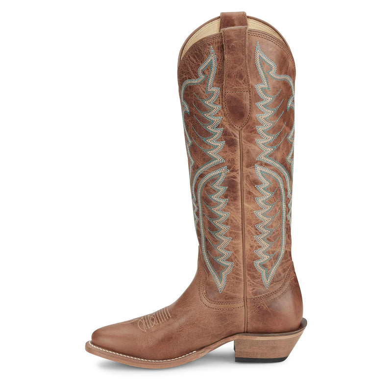 Justin Boot Company Women`s Evelyn Brown Barnwood 15In Top Cowgirl Boot