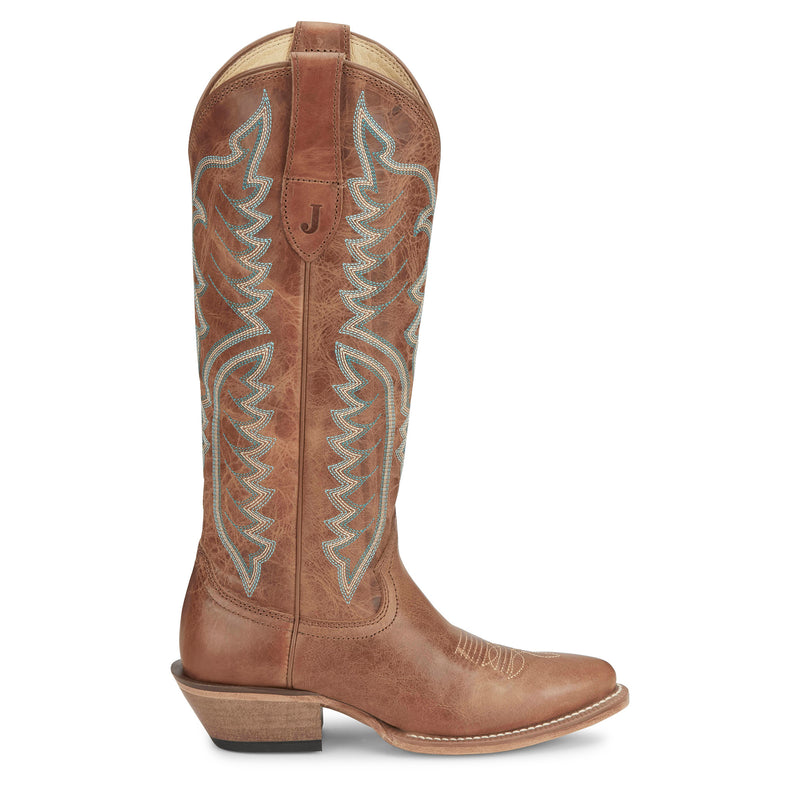 Justin Boot Company Women`s Evelyn Brown Barnwood 15In Top Cowgirl Boot
