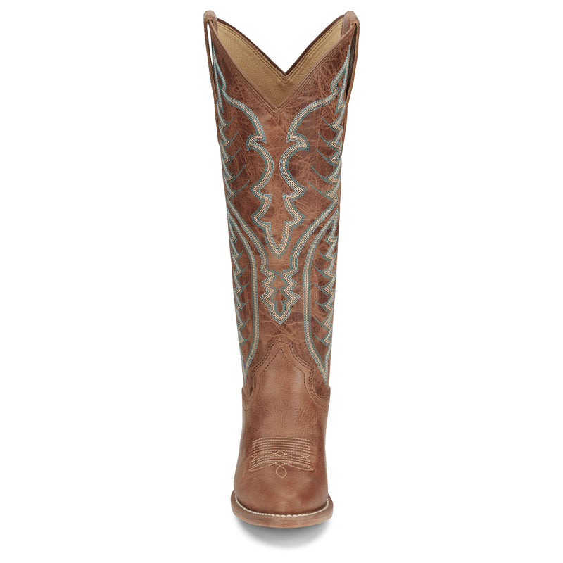 Justin Boot Company Women`s Evelyn Brown Barnwood 15In Top Cowgirl Boot