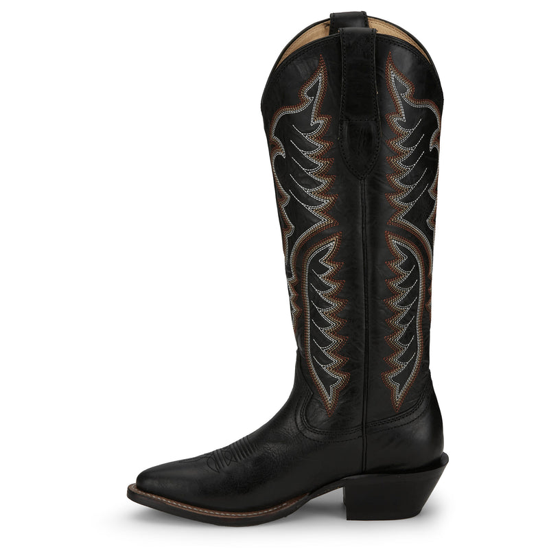 Justin Boot Company Women`s Evelyn Coal Black 15In Top Cowgirl Boot