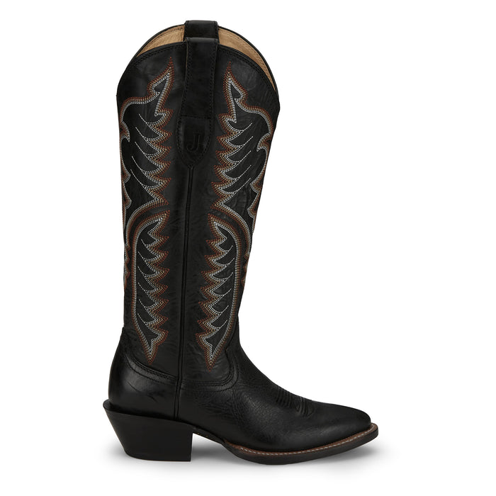 Justin Boot Company Women`s Evelyn Coal Black 15In Top Cowgirl Boot