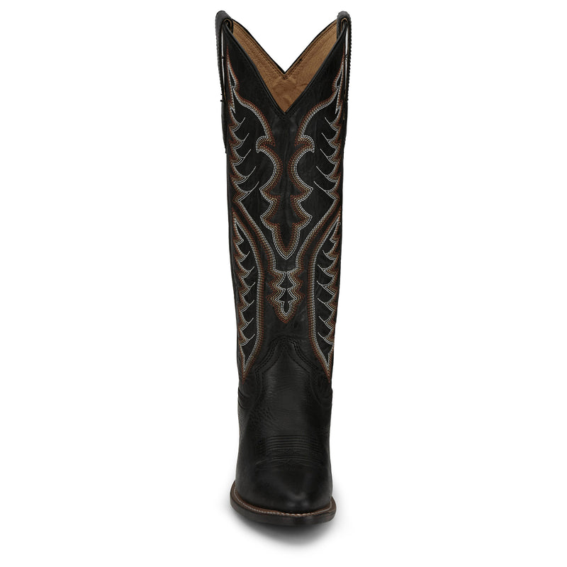 Justin Boot Company Women`s Evelyn Coal Black 15In Top Cowgirl Boot