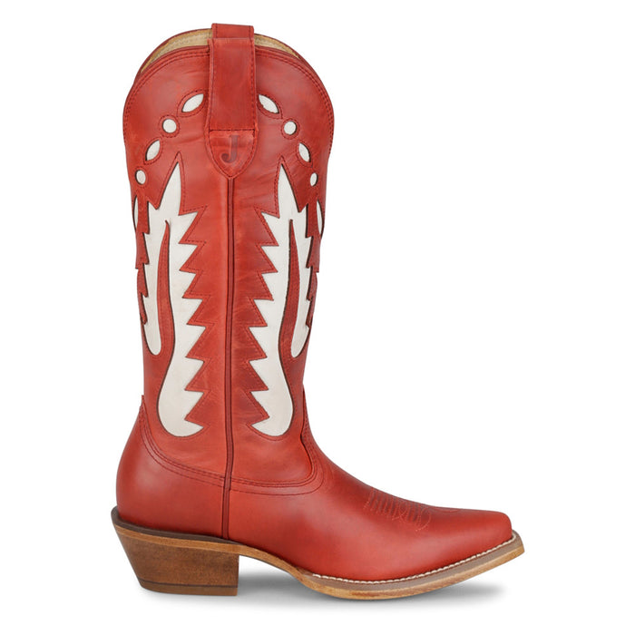 Justin Boot Company Women's Vintage Red Faye 13In Snip Toe Boot