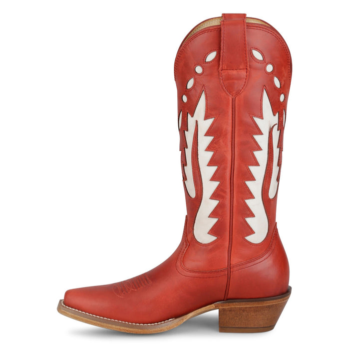 Justin Boot Company Women's Vintage Red Faye 13In Snip Toe Boot
