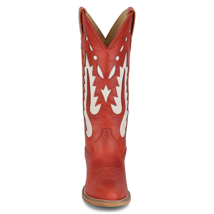 Justin Boot Company Women's Vintage Red Faye 13In Snip Toe Boot