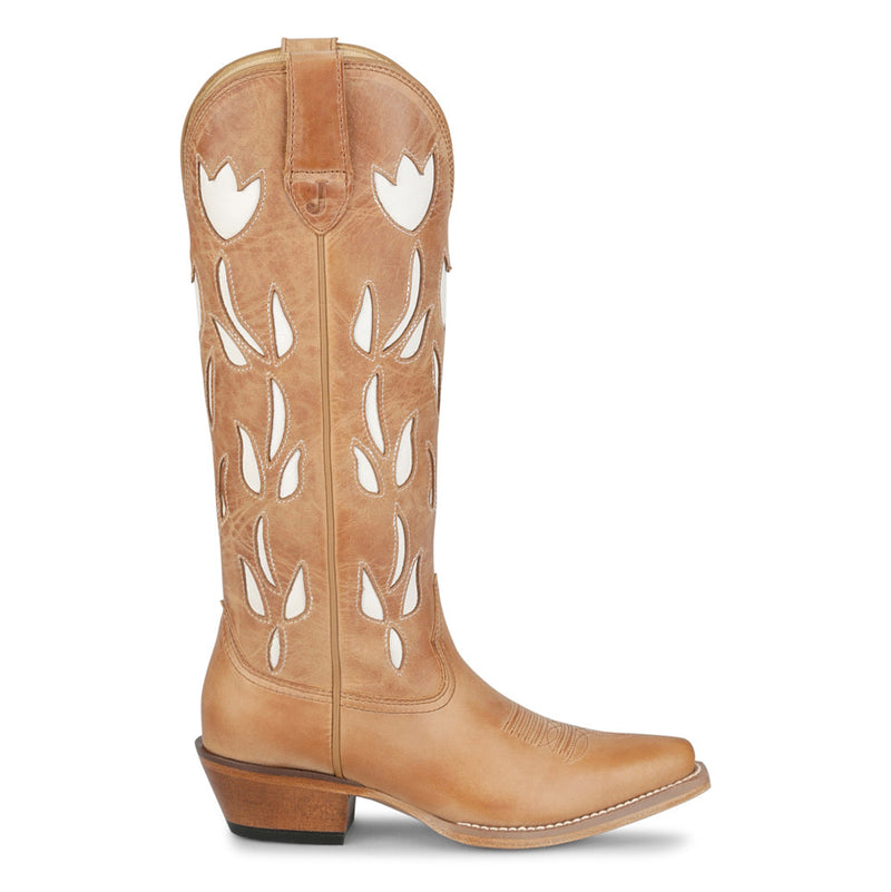 Justin Boot Company Women's Vintage Antique Tan May 15In Snip Toe Boot