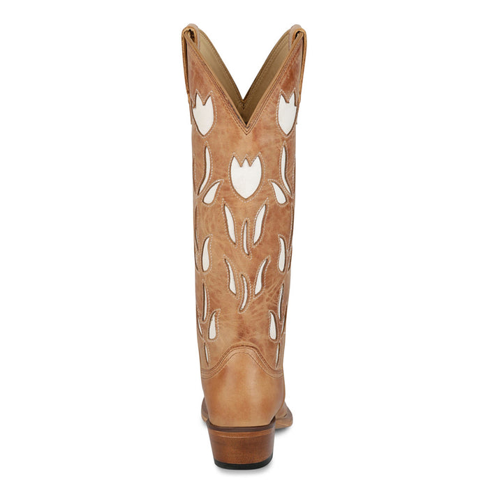 Justin Boot Company Women's Vintage Antique Tan May 15In Snip Toe Boot