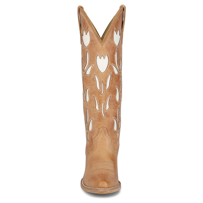 Justin Boot Company Women's Vintage Antique Tan May 15In Snip Toe Boot