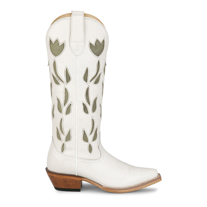 Justin Boot Company Women's Vintage White May 15In Snip Toe Boot