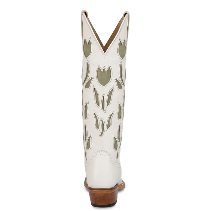 Justin Boot Company Women's Vintage White May 15In Snip Toe Boot