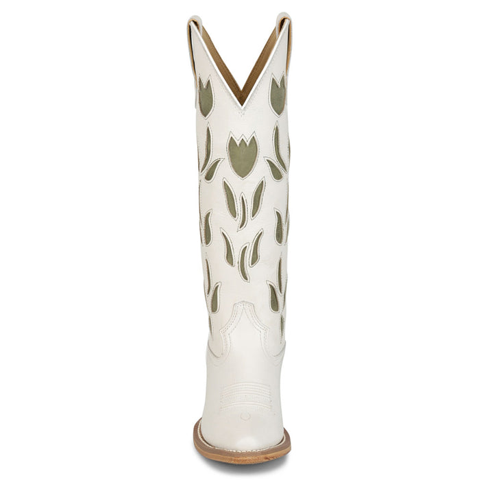 Justin Boot Company Women's Vintage White May 15In Snip Toe Boot