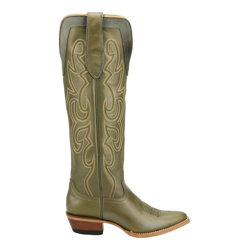 Justin Boot Company Women's Ada Green Cowhide Vamp 17in Green Cowhide Top Boot