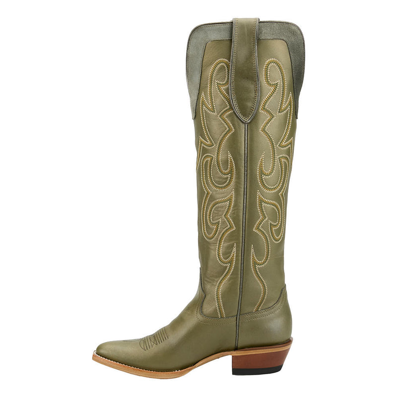 Justin Boot Company Women's Ada Green Cowhide Vamp 17in Green Cowhide Top Boot