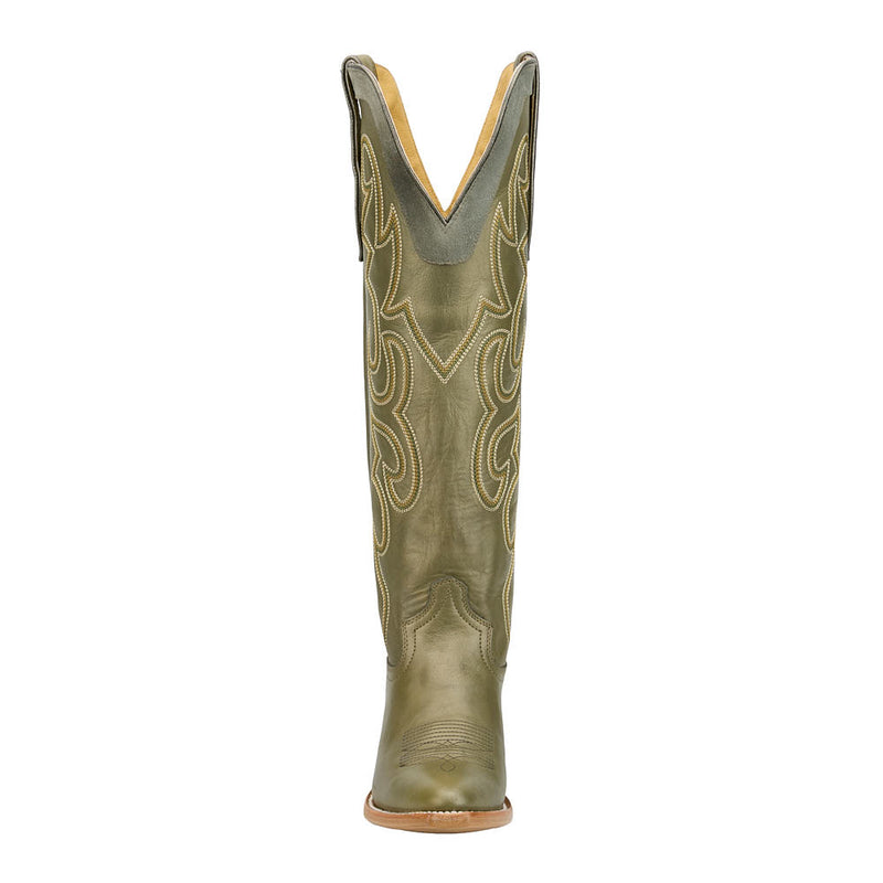 Justin Boot Company Women's Ada Green Cowhide Vamp 17in Green Cowhide Top Boot