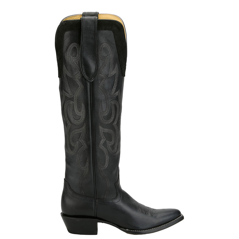 Justin Boot Company Women's Ada Black Cowhide Vamp 17in Black Cowhide Top Boot