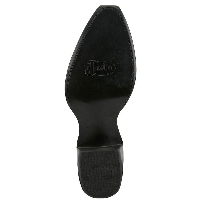Justin Boot Company Women's Ada Black Cowhide Vamp 17in Black Cowhide Top Boot