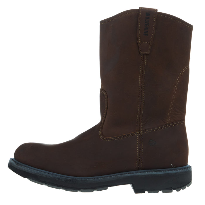 Wolverine Men`s Wellington Brown 10In Top Soft Round Toe Work Boot
