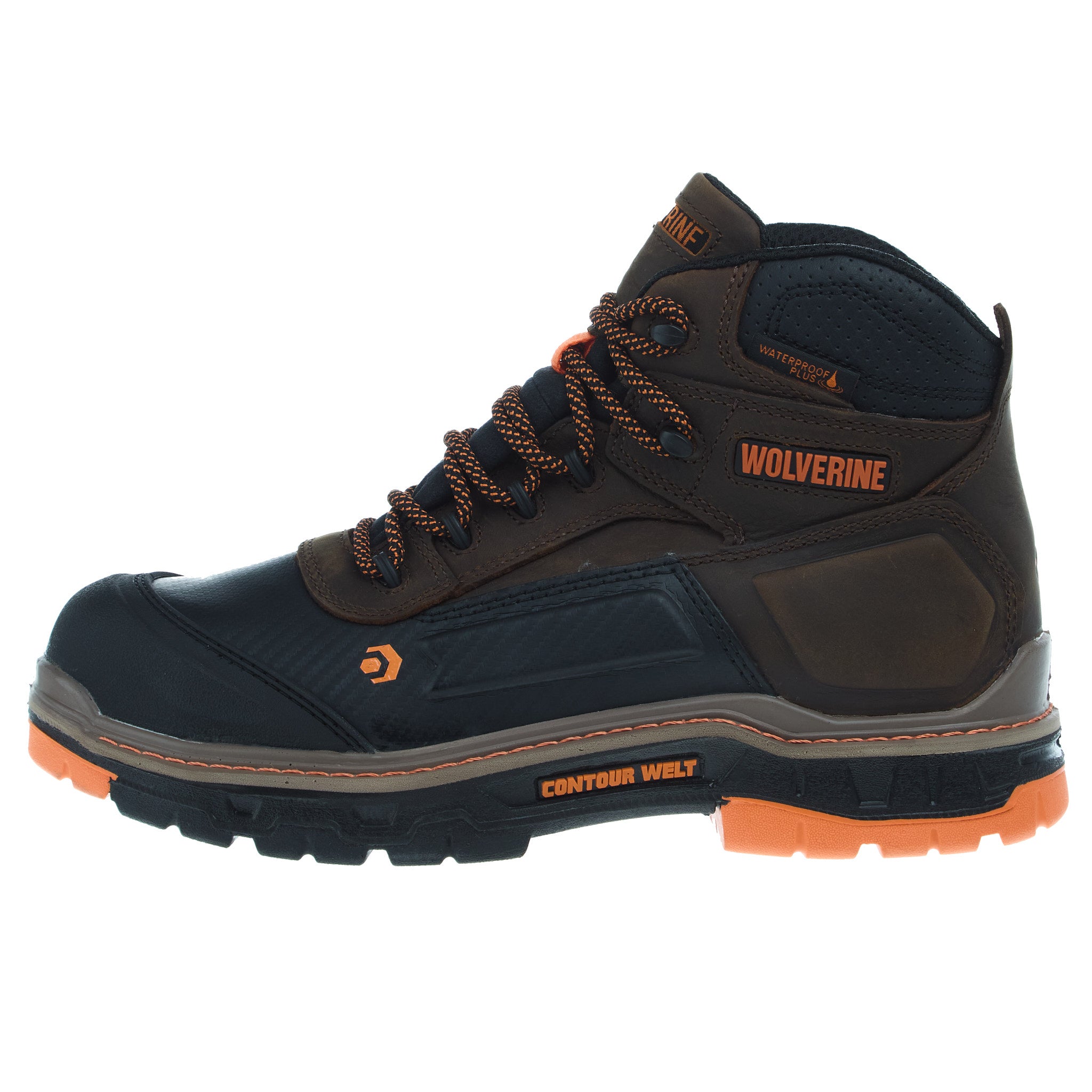 Wolverine Men`s Overpass 6In Mid WP Composite Toe Brown Work Boot