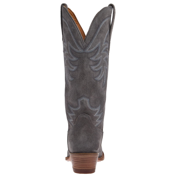 Tecovas Women's Annie Charcoal Suede Vamp 14In Charcoal Suede Top Boot