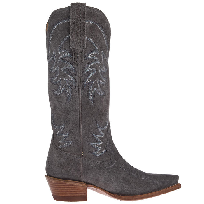 Tecovas Women's Annie Charcoal Suede Vamp 14In Charcoal Suede Top Boot