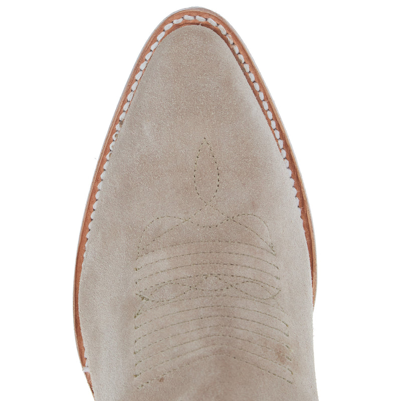 Tecovas Women`s Suede Driftwood Vamp 17In Suede Driftwood Top Boot