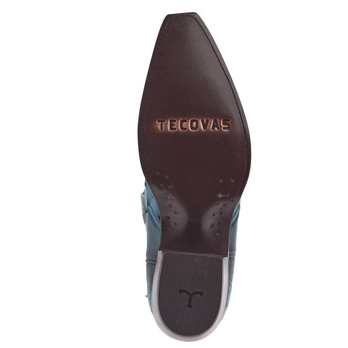 Tecovas Women's Loretta Navy Full Quill Ostrich Vamp 17In Navy Top Boot