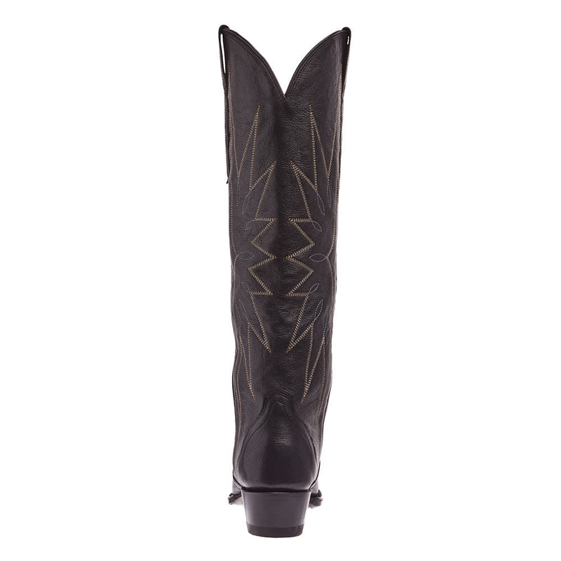 Tecovas Women`s Loretta Black Goat Vamp 17In Black Goat Top Boot