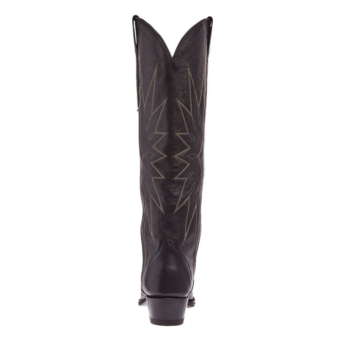 Tecovas Women`s Loretta Black Goat Vamp 17In Black Goat Top Boot