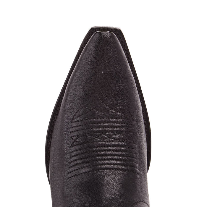 Tecovas Women`s Loretta Black Goat Vamp 17In Black Goat Top Boot