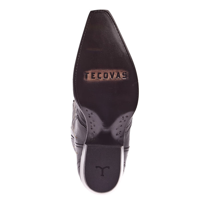 Tecovas Women`s Loretta Black Goat Vamp 17In Black Goat Top Boot