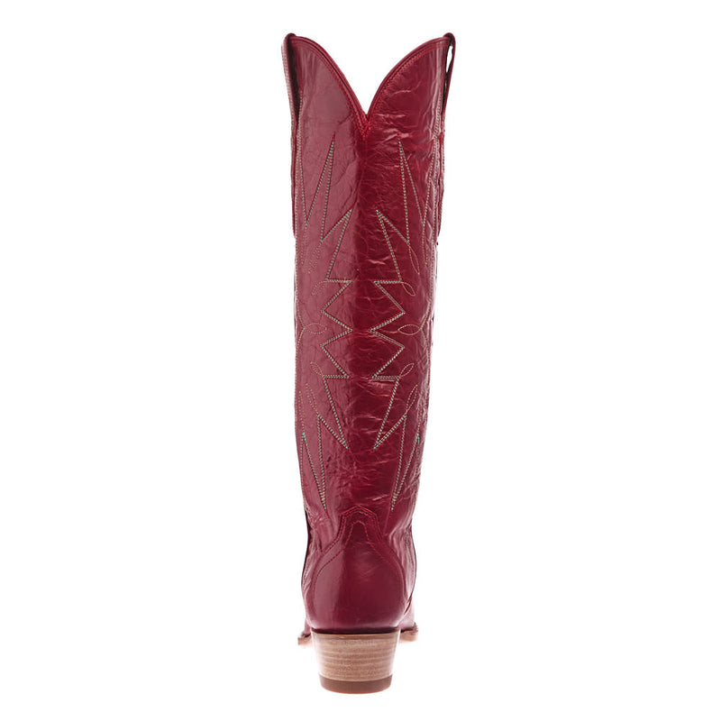 Tecovas Women`s Loretta Ruby Red Vamp 17In Ruby Red Top Boot