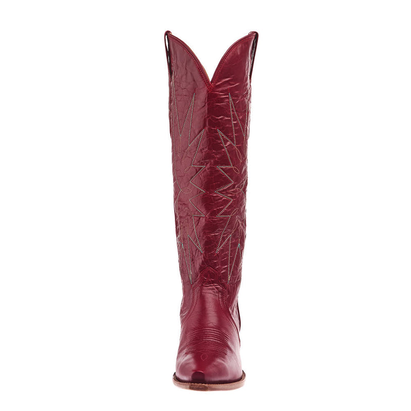 Tecovas Women`s Loretta Ruby Red Vamp 17In Ruby Red Top Boot